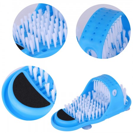 Meidong Foot Scrubber Massager Scrub Cleaner Dead Skin Exfoliator Callus Remover for Shower Floor with Pumice Stone and Suction Cups